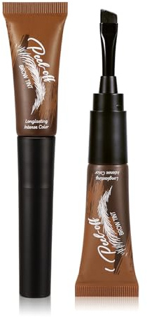 Tinte para Cejas Semi-Permanente, Gel Peel-Off con Aplicador, Tinte Cejas y Pestañas de Larga Duración 3-7 Días, Resistente al Agua, Color Natural para Cejas Escasas (#5, 6.8g)