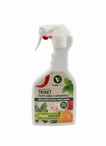 VerdeVivo Triakt, miscela di estratto di ortica e lecitina di soia per trattamenti su piante da orto, da frutta e ornamentali, 750ml TRIPLA AZIONE.