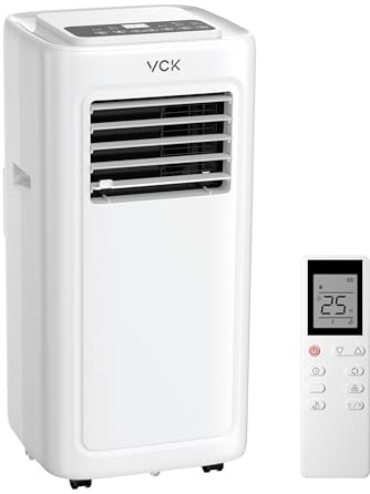Condizionatore d'aria portatile 8000 BTU – Unità AC 4 in 1 con deumidificatore, ventilatore, telecomando, display LED, timer 24 ore, facile installazione, per ambienti fino a 350 mq