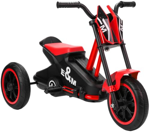AIYAPLAY Tricycle pour Enfants Vélo d'Équilibre 3 Roues avec Pédale Rouge | pour Garçons et Filles de 18 à 36 Mois, pour Intérieur et Extérieur