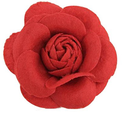 Cheerlife Ansteckblume, Haarblume Haarschmuck Haarblüte Haarclip Haarklipp Blumen Brosche Blumen Rot