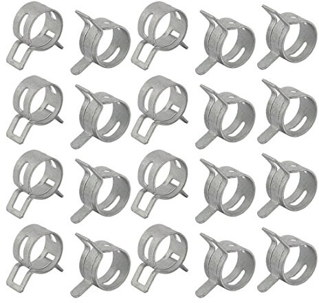 sourcing map 20 Stück 12mm Feder Schlauchschelle Federbandschelle DE | Rohrschelle Schlauch Clip