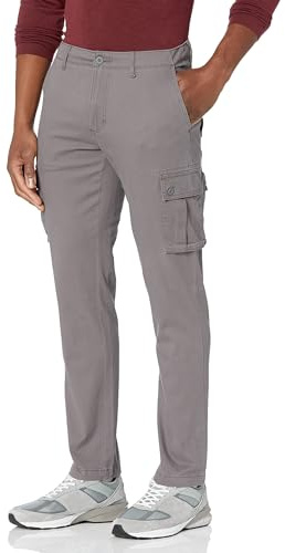 Amazon Essentials Men's Stretchiga cargobyxor med smal passform (finns i Big & Tall), Mörkgrå, 30W / 30L