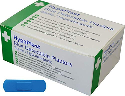 HypaPlast Blue Visually Detectable Plasters, 7.2x2.5cm (Pack of 100)