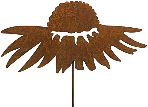 Bornhöft Gartenstecker Blume Rost Gartendeko Edelrost Sonnenhut blühend 80cm rostige Gartendekoration