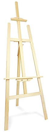 Staffelei aus Holz zum Malen, ideal für Leinwände, für Öl, Acryl, zum Ausstellen von Gemälden (145 cm)