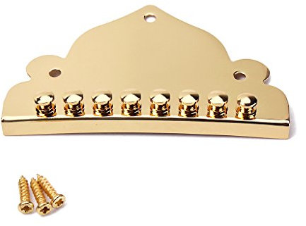 Alnicov Mandoline Saitenhalter aus Zinklegierung mit 8 Saiten mit 3 Schrauben für Mandoline-Teile in Gold