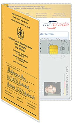 mtb more energy® 5x Hülle für Impfausweis Impfpass (Größe 13x9.3 cm, Ausstelldatum ab ca 2005) - aufklappbar - mit Zusatzfächern - Impfpasshülle Klarsichthülle Schutzhülle