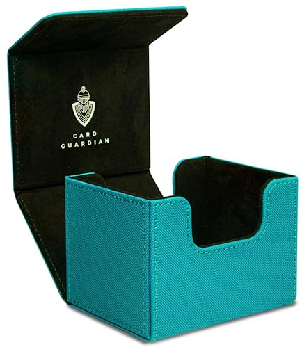 Card Guardian - Caja Premium para Más de 100 Cartas (Verde Azulado) Compatible Con Magic the Gathering (MTG), Commander, Yugioh, Pokémon