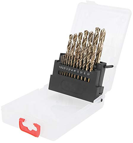 Set di punte elicoidali, punta da trapano in acciaio al cobalto M35 da 1-10 mm per foratura del legno in metallo in acciaio inossidabile 19 pezzi