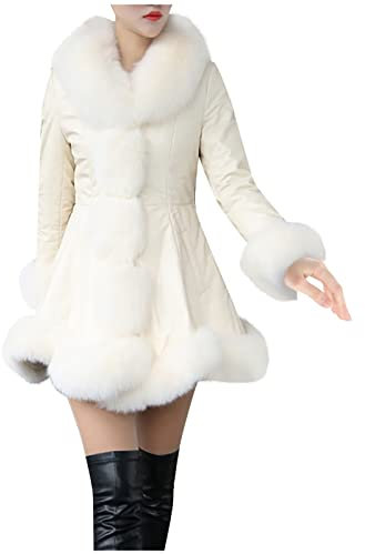 Winterjacke Damen Faux Pelz Jacke Kurze Elegant Pelzmantel Winter Herbst Kunstpelz Coat Kunstfell Warm Plüschjacke Winterjacke Pelzige Spleißjacke Langarm Oberbekleidung Braut Schals Jacke Mantel