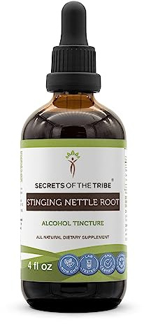Secrets of the Tribe Stinging Nettle Root Tincture Alcohol Extract, High-Potency Herbal Drops, Tincture Made from Stinging Nettle Urtica Dioica Respiratory and Urinary System Health 4 oz