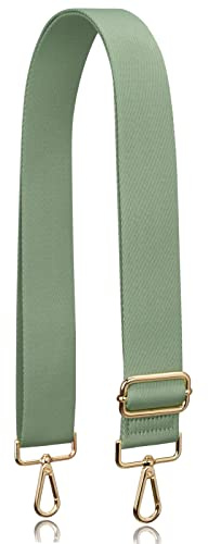 Allzedream - Correa gruesa de repuesto ajustable para bolso cruzado, Herrajes verde claro y dorado, Wide:1.5 inch