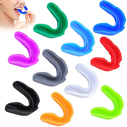 EOGRFW Sport Mundschutz,10 Stück Sport Zahnschutz Erwachsene und Kinder,Sports Mouth Guard,Mundschutz für Schulsport,Hockey, Rugby,Kampfsport,Kickboxen (10 Farben)