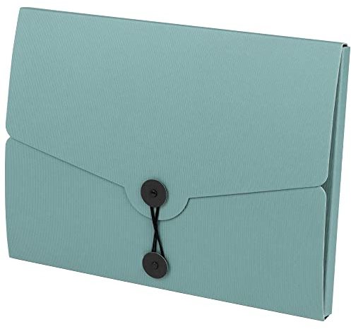 Stone Rössler SOHO Dokumentenmappe A4 | Schnellhefter Pappe | Papphefter | Mappe | Ordnungsmappe mit Kordelverschluss | für DIN A4 | 1 Stück | Farbe: Grün | Blau | Opal