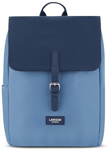 LARKSON Rucksack Damen Klein Blau - Ida - Kleiner Damenrucksack für Freizeit, Uni oder City - Mit Laptop Fach (bis 13 Zoll) - Elegant & Nachhaltig - Wasserabweisend