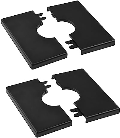 UFURMATE Couvre-tuyaux muraux, 2 pièces en plastique ABS, plaques d’escutcheon carrées auto-adhésives, couvre-tuyaux décoratifs pour tuyau de douche de 27 mm de diamètre (Noir)