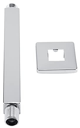 Braccio Doccia, Soffione Doccia a Pioggia in Acciaio Inossidabile Montato a Soffitto Braccio di Prolunga Doccia Dritto Tubo Quadrato Per Soffione Doccia a Soffitto Bagno(7.8 inch)