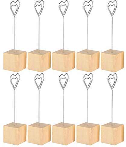 Fotohållare Clip Note Clip Stativ Foto Mapp Memo Mapp Meddelande Mapp Bas Trä 10st Massivt trä Metall Foto Display Papper Self Stick Notes