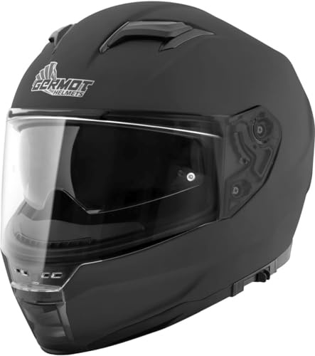 Germot GM 350 Integralhelm matt schwarz ECE 22.06 mit Sonnenblende, XL 61/62