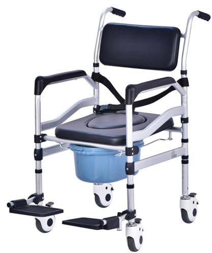 Faltbar Dusch- Und Toilettenrollstuhl,Multifunktionaler Rollstuhl For Badezimmer,Dusche Badezimmer Höhenverstellbar,For Ältere Schwangere Und Behinderte Menschen (Color : D)