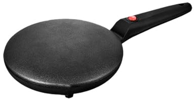 Wzxhew # Crêpière instantanée de 20,3 cm - Poêle électrique antiadhésive - Contrôle automatique du thermostat - Longue poignée - Portable - Pour crêpes et chapati (D, taille unique)