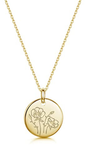 UMAGICBOX August Birth Flower Necklace Gladiolus Jewelry Birthday Gift Women Mother Daughter Sister Wife Girlfriend Leo Virgo Summer Vacation Stainless Steel