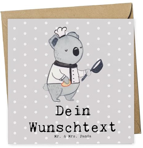 Mr. & Mrs. Panda Personalisierte Deluxe Karte Beikoch Herz - Geschenke, Lustig, Restaurant, Spruch, Geburtstagskarte, Grußkarte Selbst Gestalten, Geschenk, Hochzeitskarte, Gastronomie