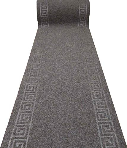 Casatessile Tappeto passatoia Larga 67 cm. GREK Antiscivolo, Tappeto Corridoio, Corsia Ingresso, Tappeto Lavello - Marrone, al Metro