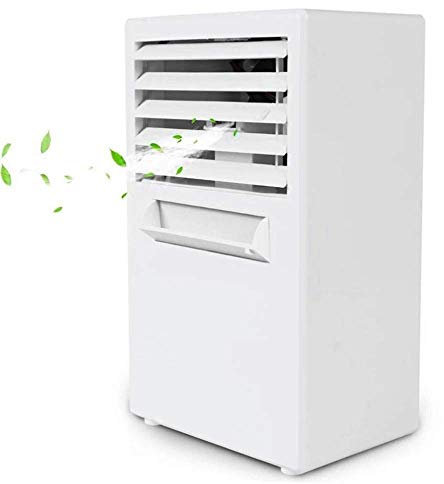 Enfriador de aire para la oficina en el hogar Mini aire acondicionado portátil Escritorio de mesa Oficina en el hogar pequeña Ventilador sin aspas Humidificador Silencioso Personal Hidratante Enfriad