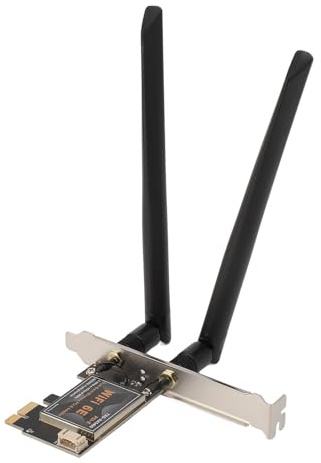 Scheda WiFi PCIE, Adattatore di Rete Wireless Bluetooth 5.2 WiFi 6E Doppia Antenna da 6000 Mbps per 11 10, per Linux, per Openwrt (base 'antenna)