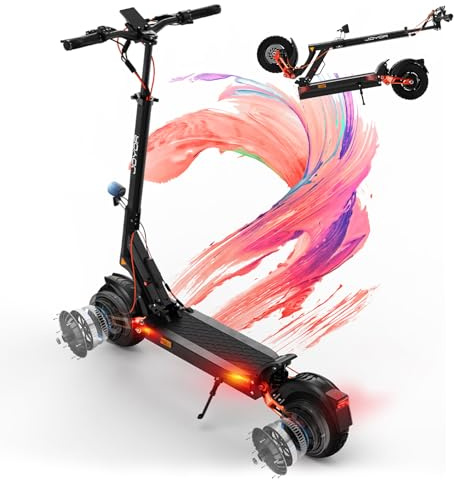 T10 Trottinette Electrique Adulte Moteur 2*(1000W) Batterie 60V 18Ah Trotinette Electrique Autonomie 70-85 KM, Amortisseur Hydraulique,Frein Hydraulique Démarrage antivol NFC