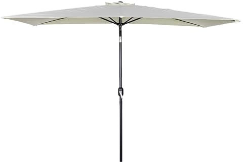 Ombrellone da parete con manovella, per balcone, terrazza, piscina, con 5 stecche, 2,4 x 1,2 m, crema, 250x130cm