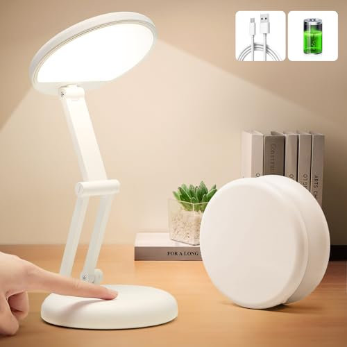 One Fire Schreibtischlampe Kinder,10 Helligkeit Schreibtischlampe LED Tischlampe Kabellos,3600mAh LED Tischlampe Akku Tischleuchte Kabellos, Leselampe Kinder,Nachttischlampe Ohne Kabel,Desk Lamp