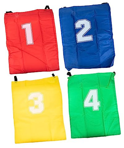 CHILDWEET Kinder Springbeutel 4 Stück Aus Robustem Canvas Farbenfrohe Outdoor Springtüten Für Sackhüpfen Karneval Und Gartenparty