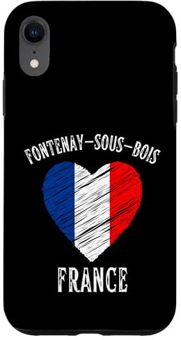 France Flag Heart Fontenay sous Bois City Coque pour iPhone XR