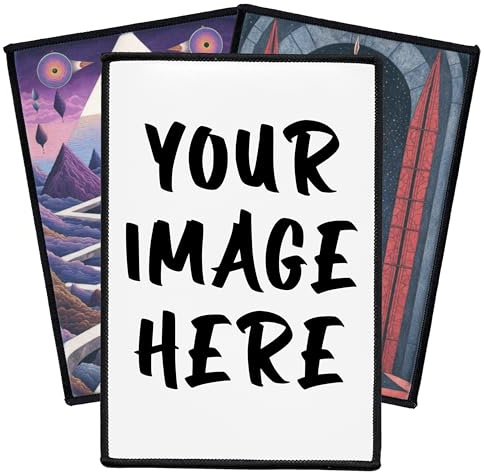 Individuell 5cm bis 20cm Rechteck Aufnäher | Personalisiert mit Wunschmotiv – Bild, Foto, Logo | Selbst gestalten Patch für Kleidung & Jacke | Custom Bedruckt Iron On Patches (10.2cm x 15.2cm)