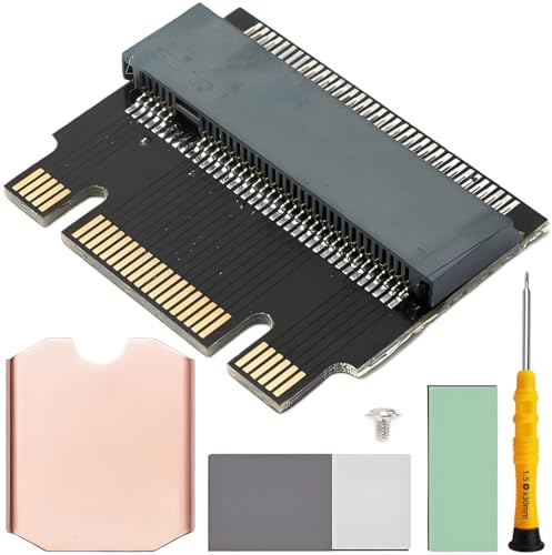 ZHUROUPU NGFF B+M Key NVME M-key M.2 2230 to 2242 Male to Female Extension Adapter for 22x30mm 22x42mm SSD for ThinkPad X270 X280 T470 T480 L480 T580 with Screwdriver and SSD Screw (Black)