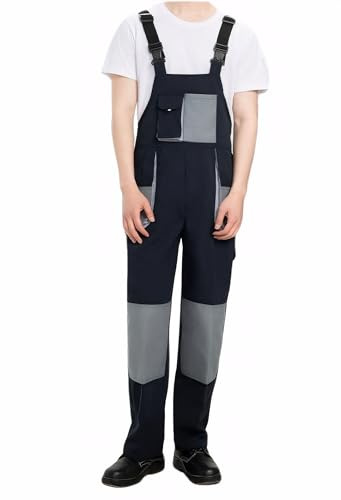 Cicilin Salopette de Travail Homme Femme, Pantalon de Travail, avec des Poches Genouillere - Vetement Travail, Bleu S
