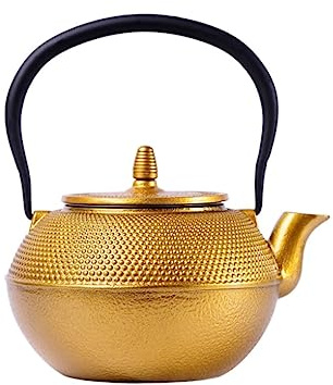 GAOJUNAN Théière et Service Théière en Fonte Bouilloire pour Cuisinière À Revêtement Sûr, Théière en Fonte Japonaise pour Thé en Vrac Thé en Vrac