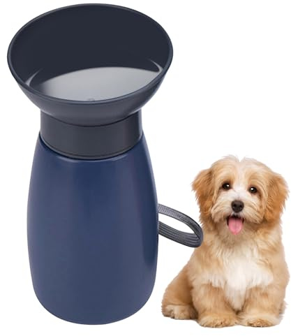 Botella portátil para agua para perros | 600 ml botella para senderismo canino | Dispensador antigoteo contenedor para beber para salidas a pie en el coche, viajes, excursiones al aire libre parque