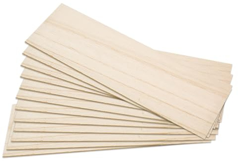 Balsa Wood Sheets for DIY Craft Projects - 12 Pack 200x100x1mm Thin Wood Sheets - Smooth Surfaces for Crafts, Home Decor, Arts, Painting, Architectural Models, Staining and Engraving