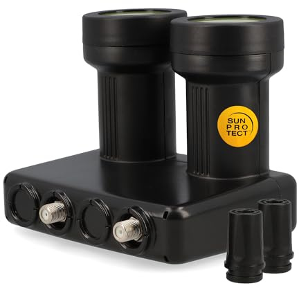 [Testa mycket bra, notera 1,1 *] Tio monoblock Twin LNB Astra Hotbird för 2 deltagare och 2 satelliter, 2 x HD 4K LNC för direktanslutning (TV, satellitmottagare) LMB för parabolantenn