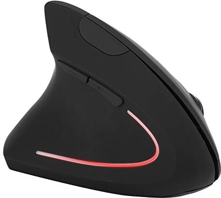 Yinhing Ratón Vertical inalámbrico para Zurdos, 6 Botones y 1600 dpi | ABS duradero, 2.4 GHz con receptor USB, para oficina y juego, compatible con macOS y laptop