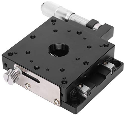 MGNSJGYXN Präzisions-X-Achsen-Schiebetisch mit Kreuzrollen-Linearbewegung, manuelle Verstellplattform für optische Instrumente und Halbleiteranlagen, Aluminiumlegierung 60 x 60 mm