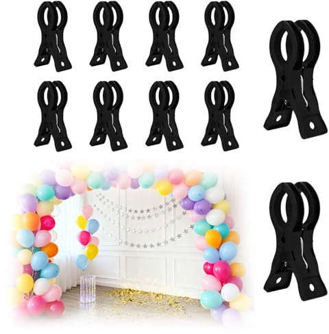 10pz Clip per Arco di Palloncini, Morsetti Ghirlande a Molla in Plastica Clip Nero Resistenti Arco di Palloncini Decorazione Artigianale per Fondali Nozze Fidanzamenti e Fotografia