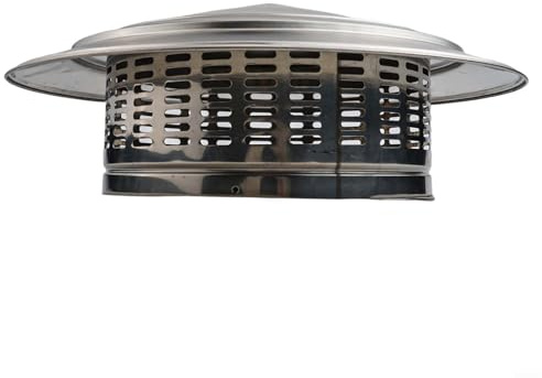 Vidonergy Silberne 304 Edelstahl-Kamin-Kamin-Kamin-Regenkappe Dachhaube Haube Haube Rauchabzug Abdeckung für Abluftkanäle und Lüftungsanlagen 250 mm 300 mm (250 mm)
