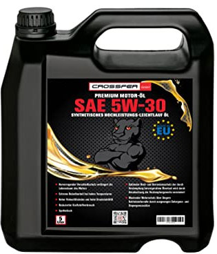 CROSSFER Motoröl 5 Liter SAE-5W30 Synthetiköl Schmieröl Hochleistungs Leichtlauf Motorenöl für Benzin-und Dieselmotoren