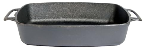 Gußeisen Bräter Bratentopf 45 x 27 x 9 cm aus Gußeisen für Gas- und Elektro-Backofen