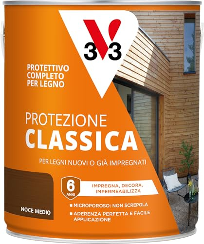 V33 Protettivo Completo Legno a Solvente Prot.Classica Noce Medio 2,5L